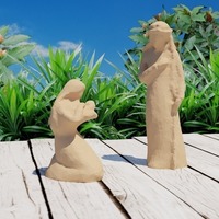 Small Mary and Joseph Statues 3D Printing 63349