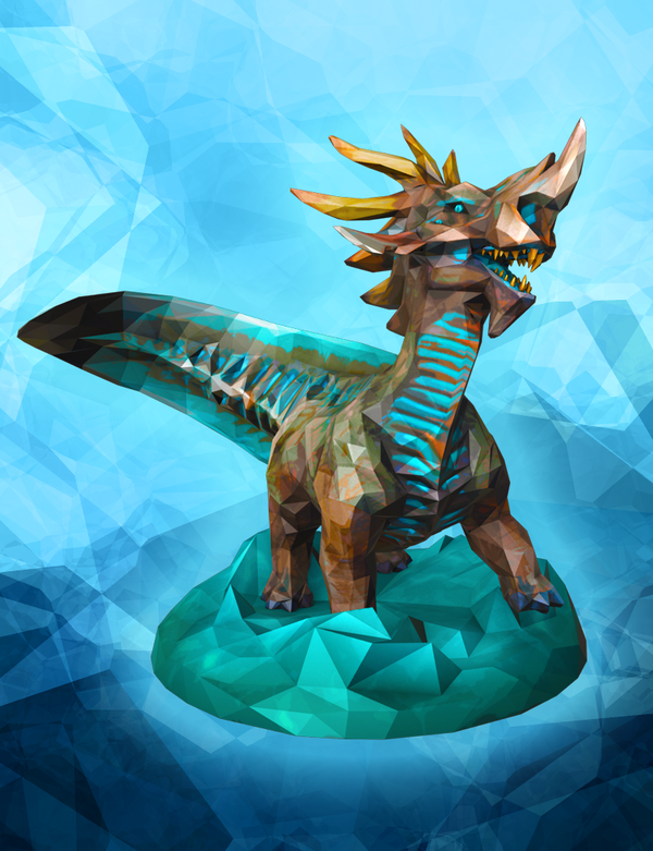 Stormy Seas Kaiju Low Poly Figurine