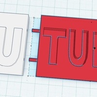 Small Youtube Logo por partes 3D Printing 63404