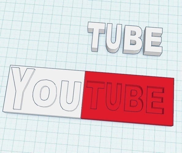 Youtube Logo por partes 3D Print 63406