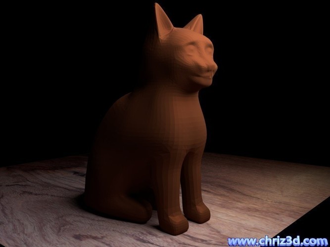 sitting cat 3D Print 63484