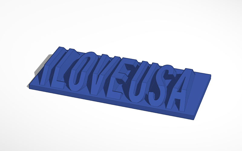 I LOVE USA 3D Print 63705