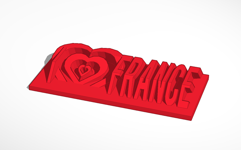 i Love France 3D Printed