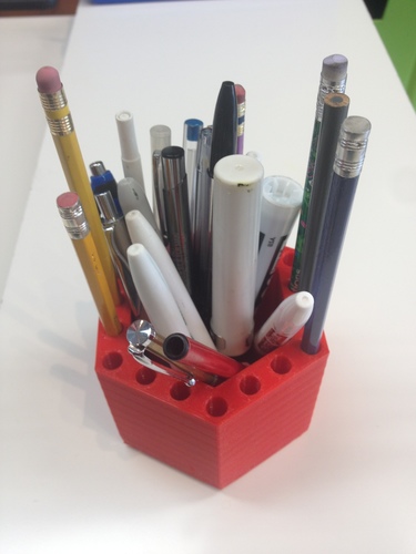 Pencil holder hex 108x94x78mm 3D Print 64697