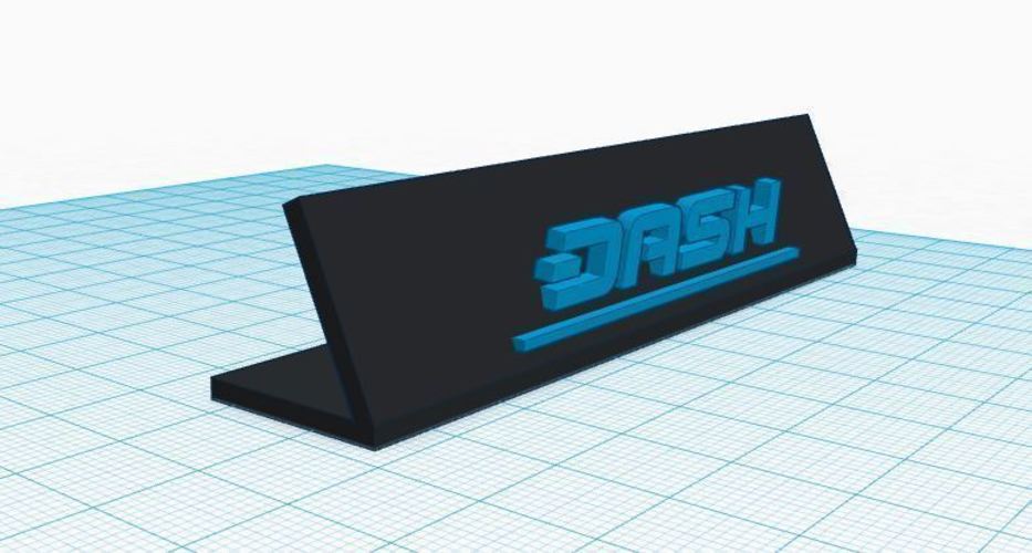 Dash Cryptocurrency Desk sign! (Dash Coin) 3D Print 64720