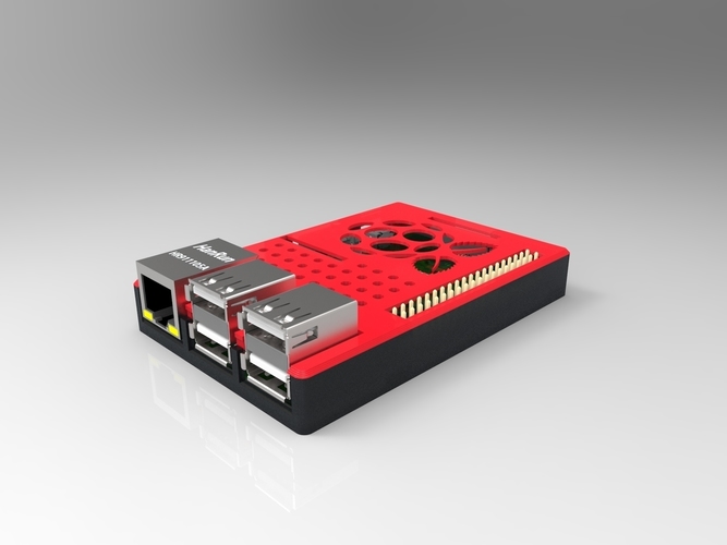 Raspberry Pi case (model B+ / 2 / 3) 3D Print 64756