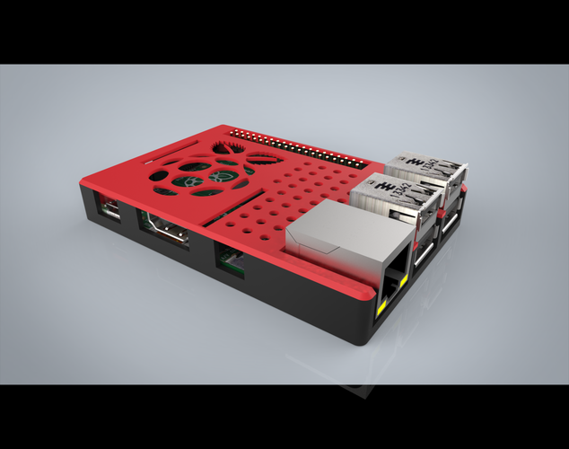 3D Printed Raspberry Pi case (model B+ / 2 / 3) by Adrien