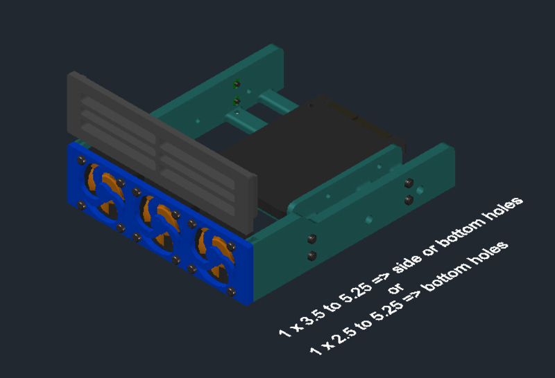 HDDCaddy 1x2.5 or 3.5 to 5.25