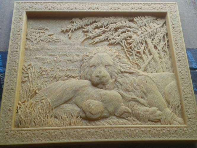 Frame two lions 3D Print 65010