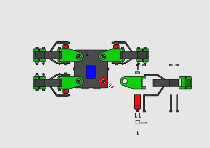 Kame: 8DOF small quadruped robot 3D Print 65377