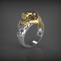 Small Ring-Panthera-2parts 3D Printing 65635