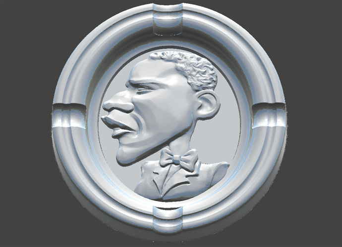 Ashtray-Obama 3D Print 65643