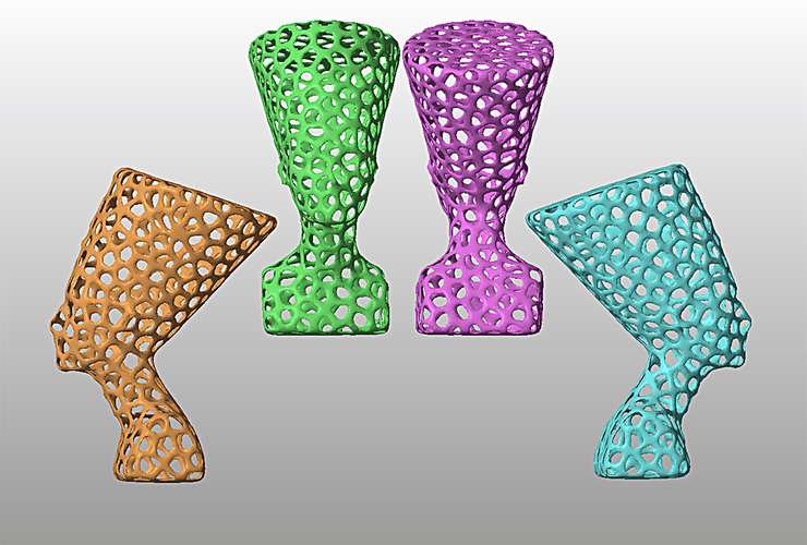 Nefertiti-Voronoï 3D Print 65650
