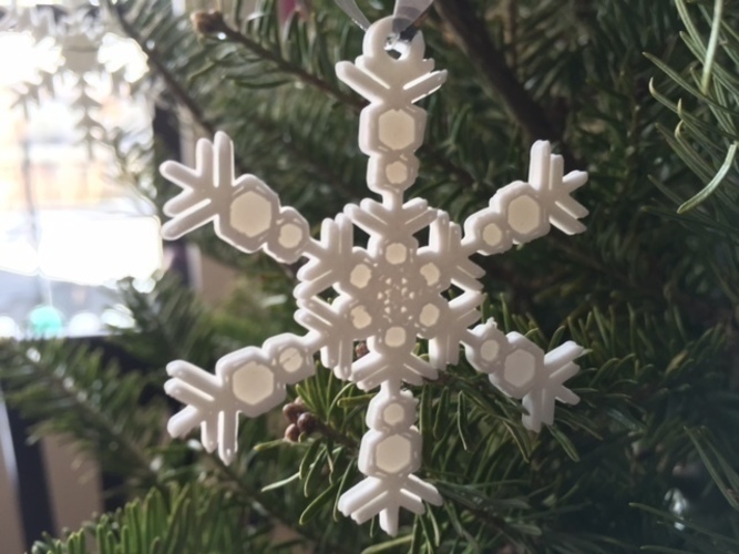 3D Printed Small Snowflake Ornaments - from the Snowflake Machine by ...