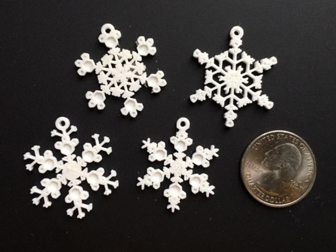 Tiny Snowflake Ornaments - from the Snowflake Machine 3D Print 65737