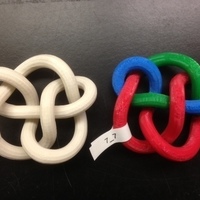 Small Tricolored Projection of Knot 7_7 3D Printing 65739