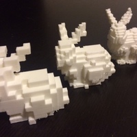 Small Low-Voxel Stanford Bunny + Voxelization/Minecraft Tutorial 3D Printing 65788
