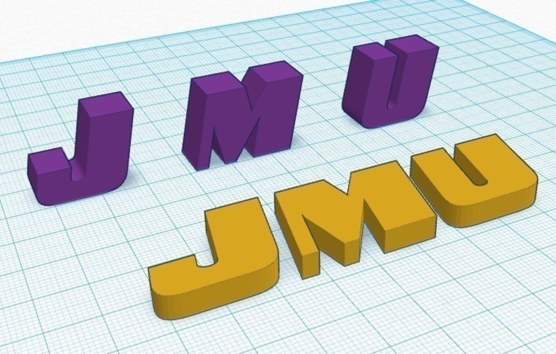 James Madison University 3D cube and logo letters 3D Print 65887