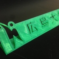Small Hiroshima University logo nameplate 3D Printing 65959