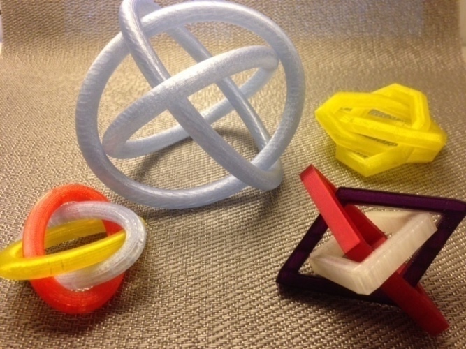 Borromean rings collection 3D Print 65960