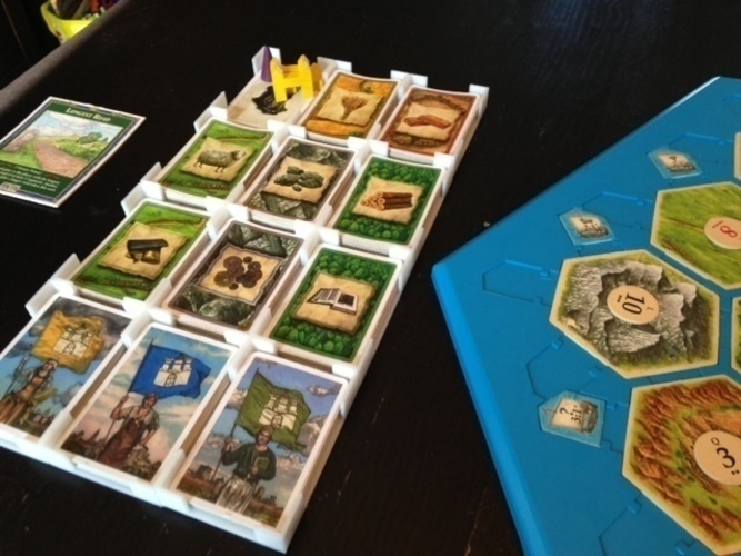 3D Printed Catan card holder (Cities and Knights edition) by mathgrrl