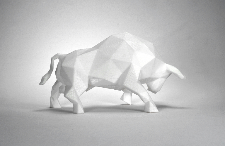 Low Poly Bull Art Sculpture 3D Print 66105