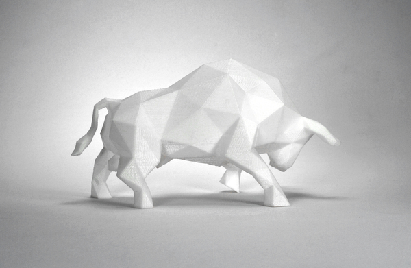 Low Poly Bull Art Sculpture