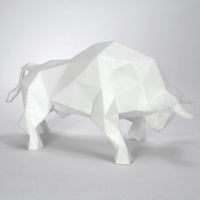 Low Poly Bull Art Sculpture - Thumbnail 2
