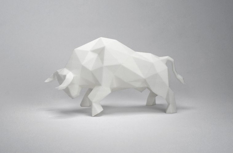Low Poly Bull Art Sculpture 3D Print 66107