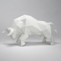 Low Poly Bull Art Sculpture - Thumbnail 3