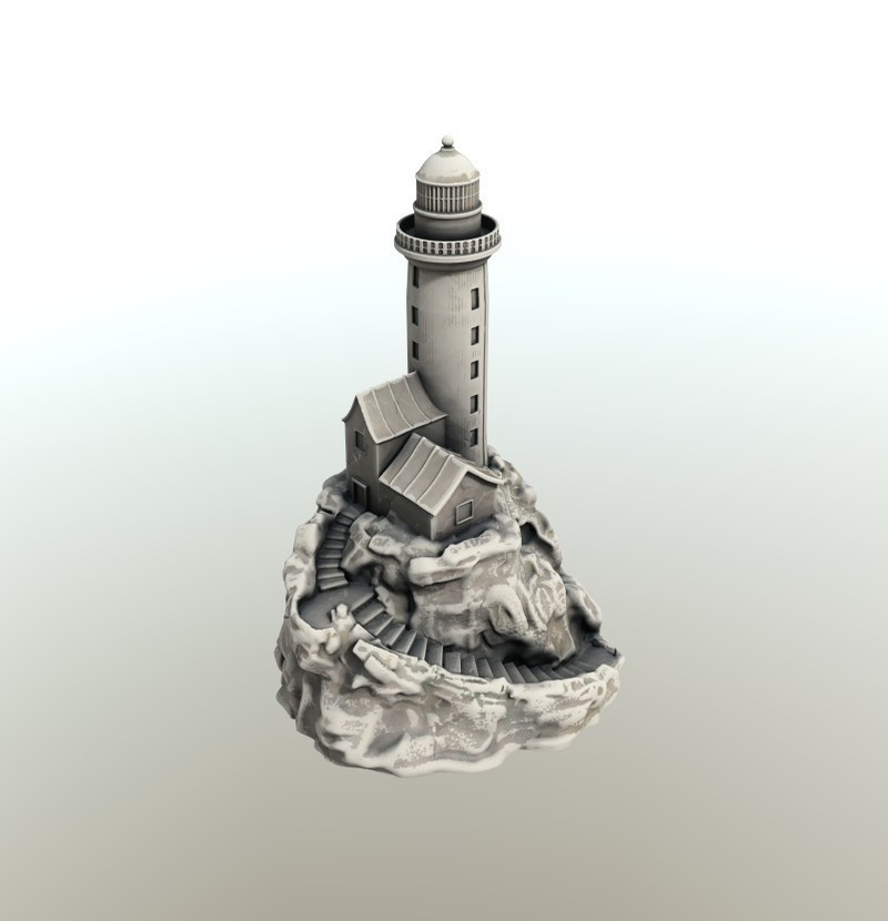 Lighthouse on a rock. - Pinshape