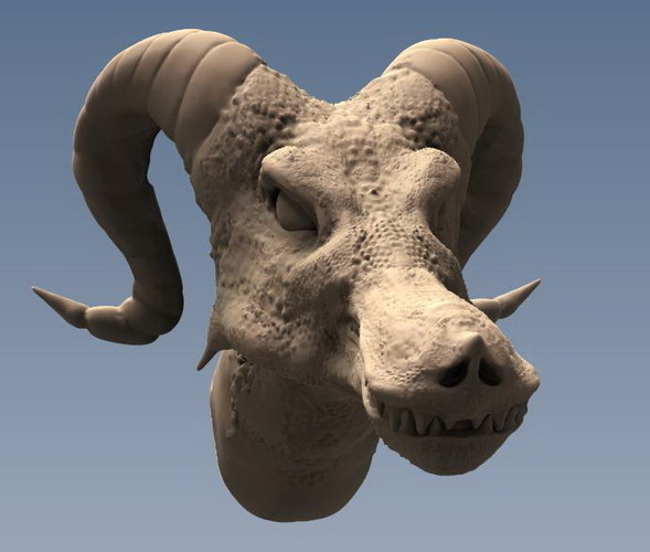 Dragon Head Bust 3D Print 66239