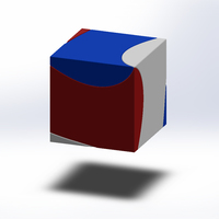 Small Cube made from 3 identical pieces.  "Trisection of a cube" or "H 3D Printing 66252