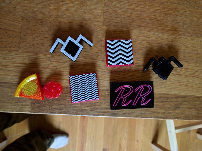 Twin Peaks Pie, Double R, and Black Lodge Magnets 3D Print 66520