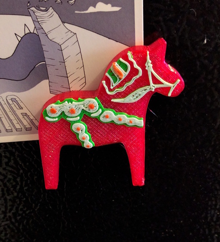 Dala Horse Magnet 3D Print 66541