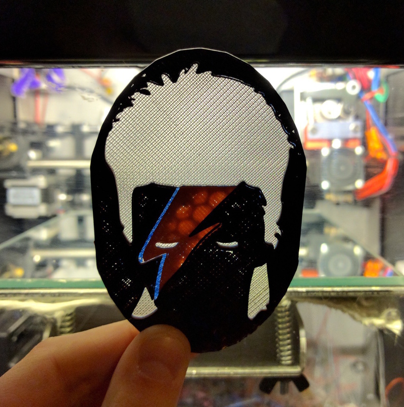 David Bowie Ziggy Stardust layered silhouette