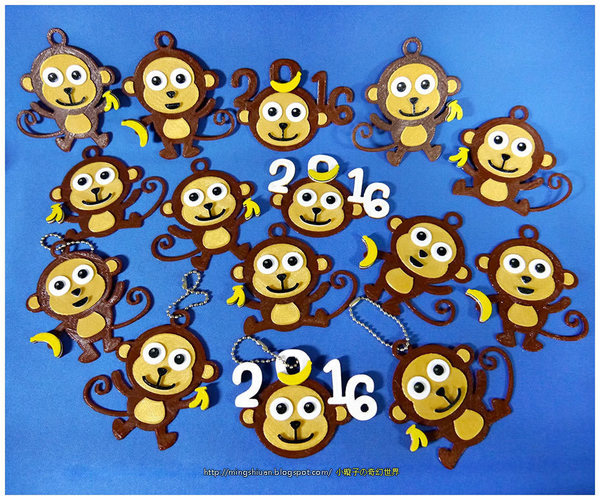 2016 HAPPY CHINESE NEW YEAR-YEAR OF The MONKEY  Keychain / Magne 3D Print 66734