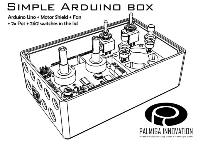 Simple Arduino Box - room for shield, fan & controls 3D Print 66929