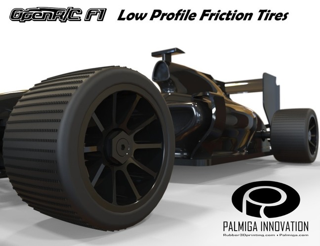 Low Profile Friction Tires for OpenR/C F1 car 3D Print 66935