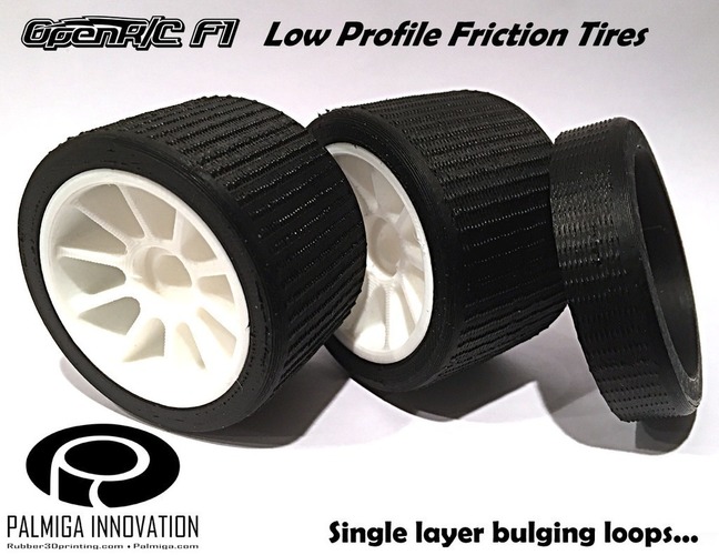 Low Profile Friction Tires for OpenR/C F1 car 3D Print 66936