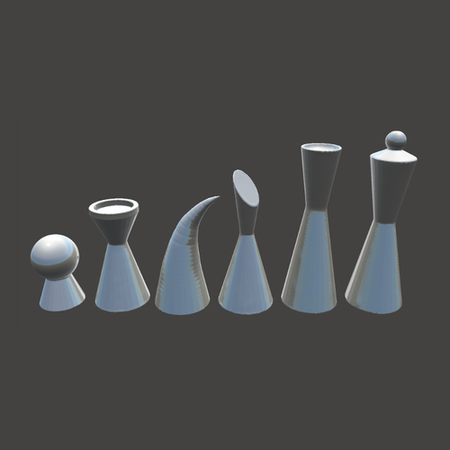 Modern Chess Set 3D Print 67118