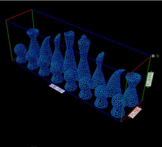 Voronoi Modern Chess Set - No Supports 3D Print 67252