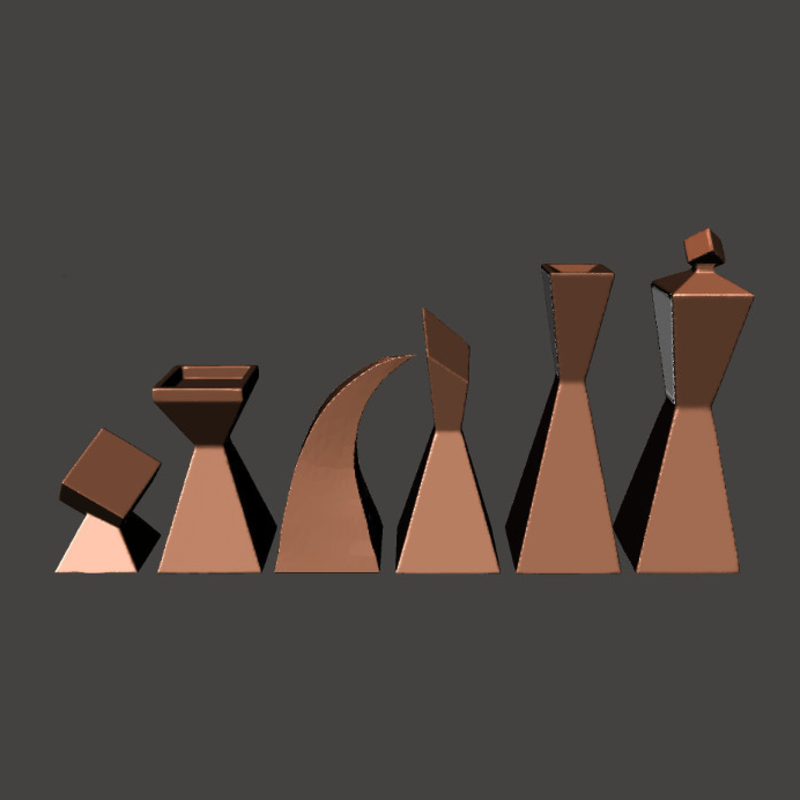 Modern Chess Set - Square - No Supports