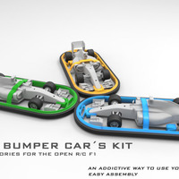 Small Open R/C F1 Bumper Car Kit 3D Printing 67759