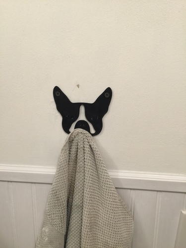 Boston Terrier Towel Hook  3D Print 67961