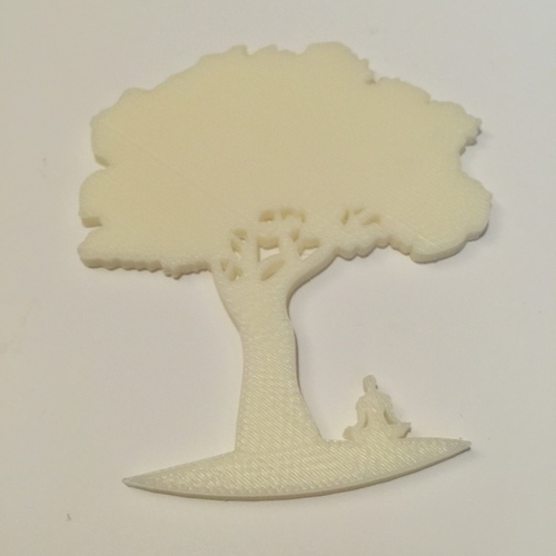 Buddhist meditating by tree  3D Print 67981