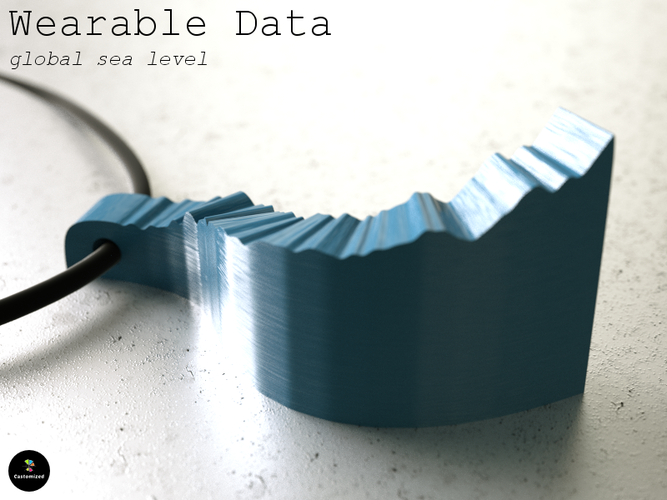 Wearable Data – global sea level 3D Print 68159