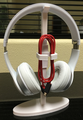 beats or other headset stand w/ cord holder. 3D Print 68214
