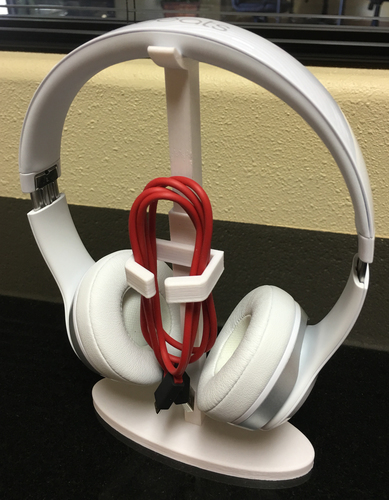 beats or other headset stand w/ cord holder. 3D Print 68217