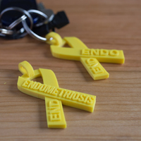 Small End Endometriosis Awareness Ribbon 3D Printing 69046